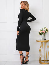 Cutout Front Lace Up Bodycon Dress